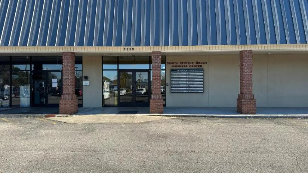 Entrance of the North Myrtle Beach Business Center at 1019 Highway 17 South, home of the ANtreliX office